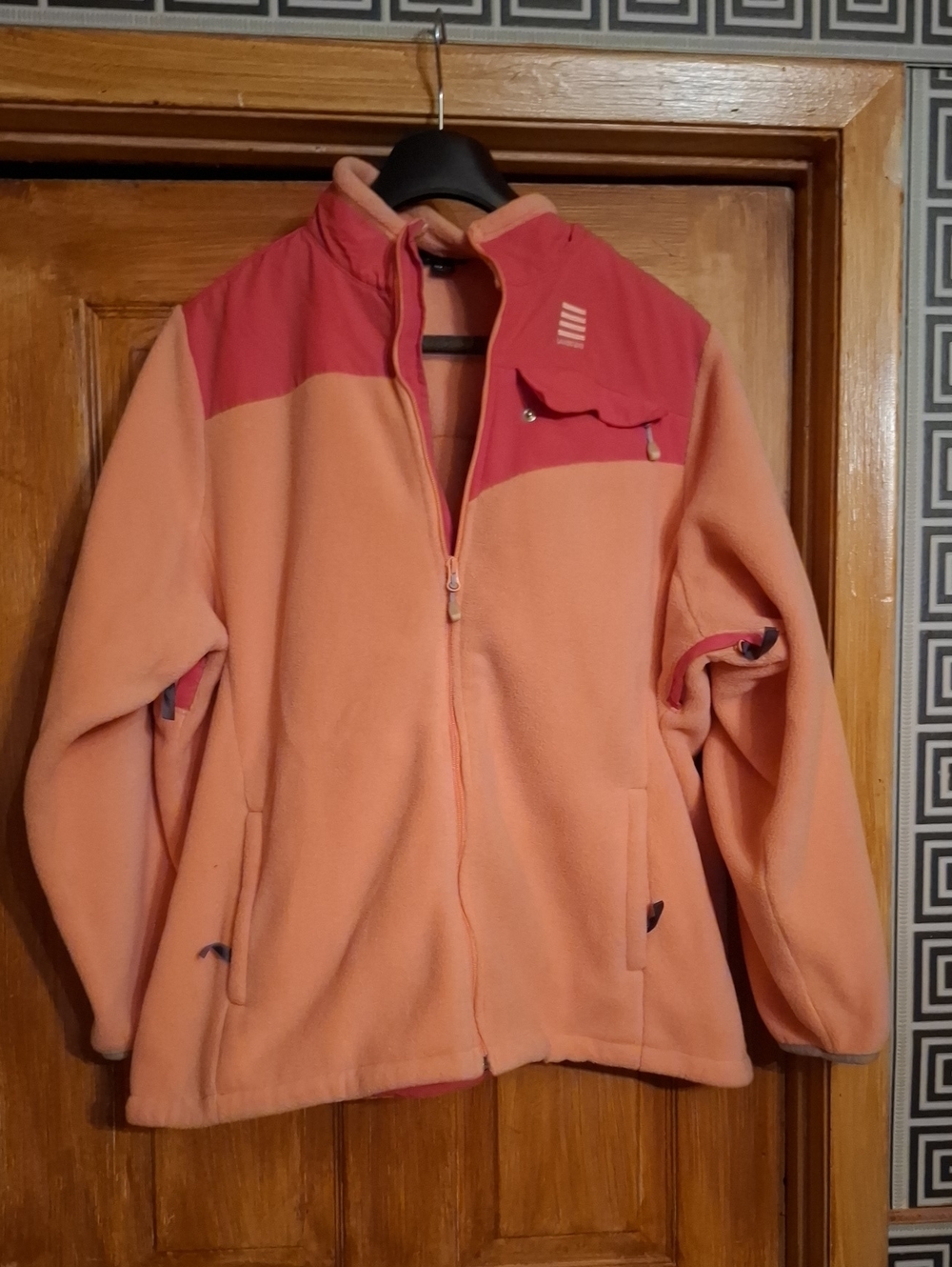 Lands' End Peach and Pink Fleece Jacket